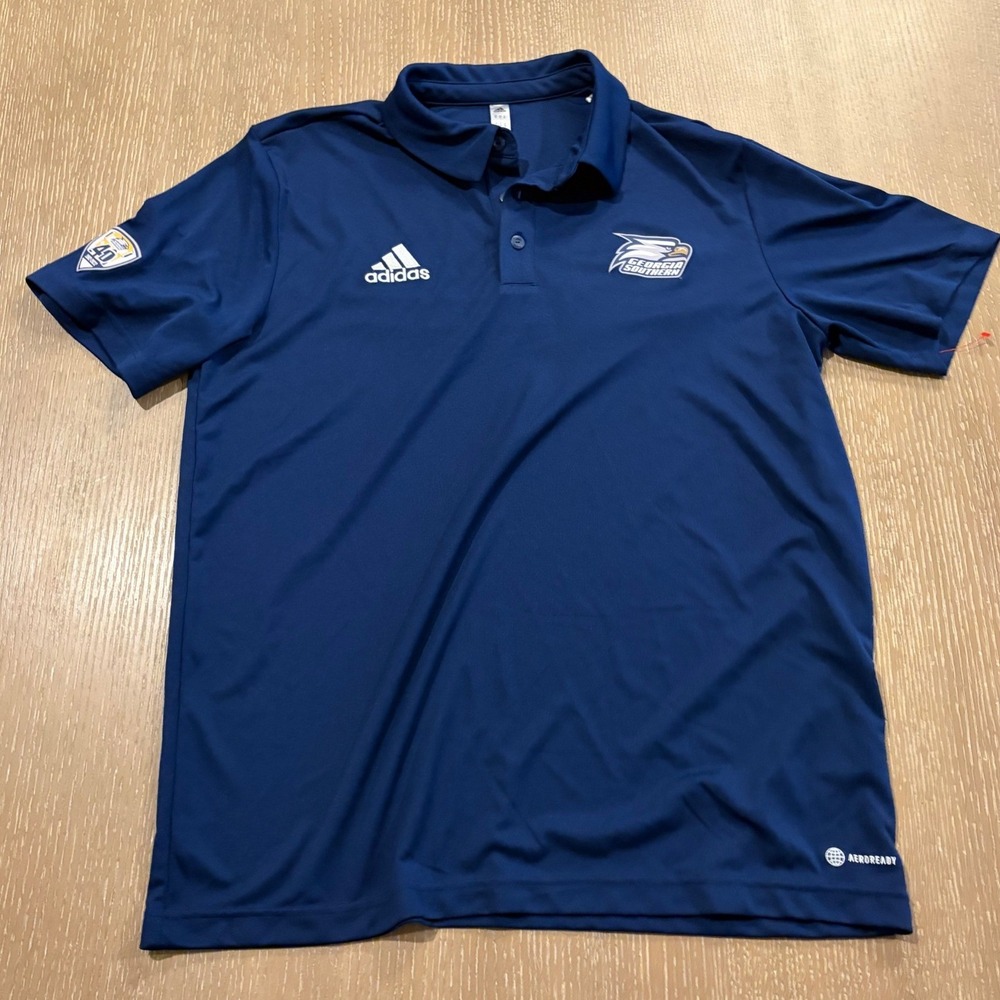 Adidas Georgia Southern Eagles Men's Medium Navy Aeroready Polo Shirt NCAA